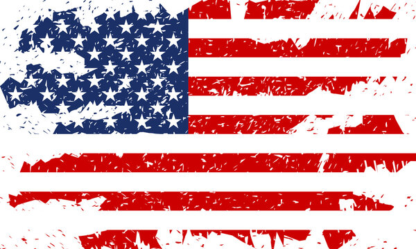 USA flag. Grunge American flag. Vector illustration.