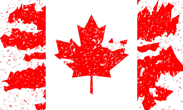 Canada flag. Grunge Canadian flag. Vector illustration.