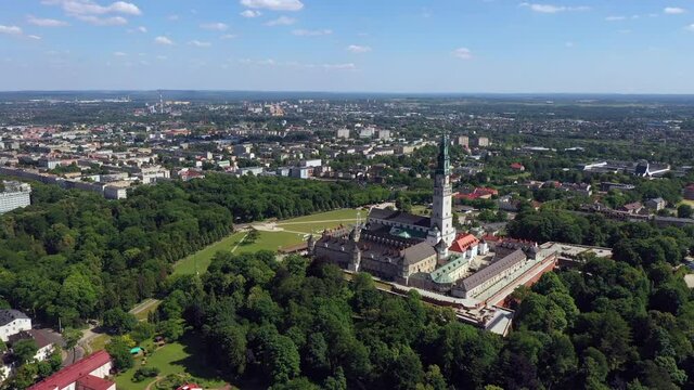 Aerial view of Czestochowa Silesian in Poland
