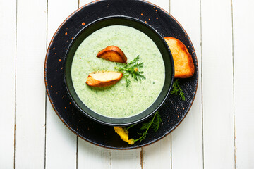 Vegetable summer soup, puree soup