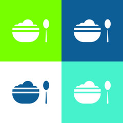Baby Food Flat four color minimal icon set