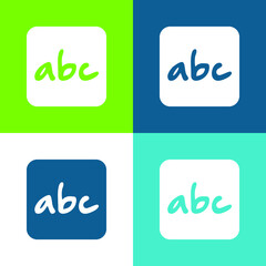 Alphabet Letters Symbol In Rounded Square Flat four color minimal icon set