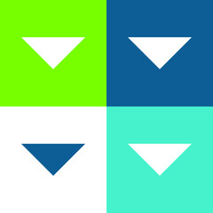 Arrow Point To Down Flat four color minimal icon set