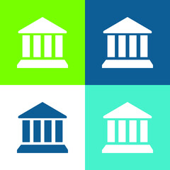 Bank Flat four color minimal icon set