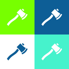 Axe Flat four color minimal icon set