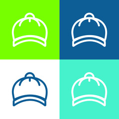 Baby Hat Flat four color minimal icon set