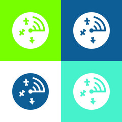 Airport Radar Flat four color minimal icon set