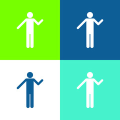 Basic Silhouette Flat four color minimal icon set