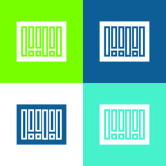 Fototapeta premium Bars Code Flat four color minimal icon set