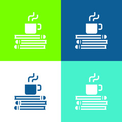 Break Time Flat four color minimal icon set