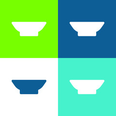 Bowl Flat four color minimal icon set