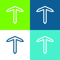 Boat Anchor Flat four color minimal icon set