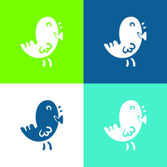 Bird Flat four color minimal icon set