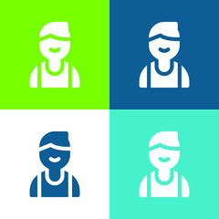 Boy Flat four color minimal icon set