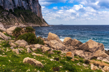 Coast of Mondello near Palermo on Sicily in Italy, Europe