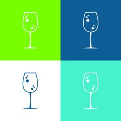 Big Drink Glass With Bubbles Flat four color minimal icon set