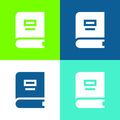 Book Flat four color minimal icon set