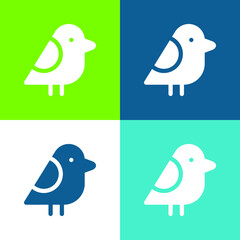 Bird Flat four color minimal icon set