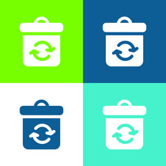 Bin Flat four color minimal icon set
