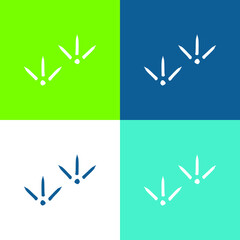 Bird Prints Flat four color minimal icon set
