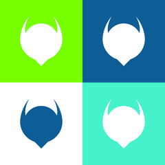 Abstract Shape Flat four color minimal icon set