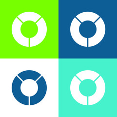 Analytics Flat four color minimal icon set