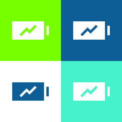Battery Flat four color minimal icon set