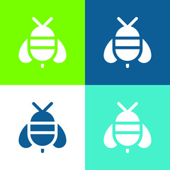 Bee Flat four color minimal icon set