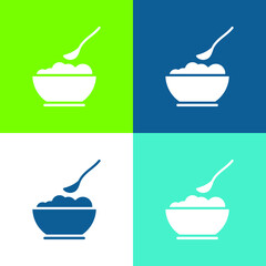 Baby Food Flat four color minimal icon set