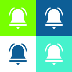 Alarm Bell Flat four color minimal icon set