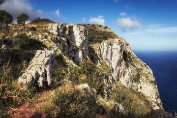 Fototapeta na wymiar Capo Gallo near mondello on Sicily in Italy, Europe