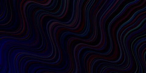 Light Blue, Red vector background with curved lines.