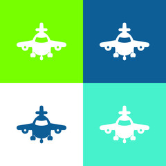 Airliner Flat four color minimal icon set