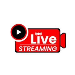 Live stream icons Colored button.Flat Design.Vector illustration.