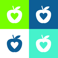 Fototapeta premium Apple Flat four color minimal icon set