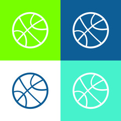 Ball For Sports Flat four color minimal icon set