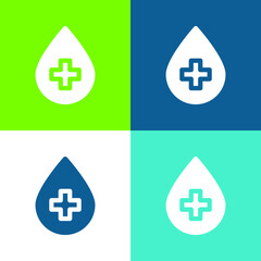 Obraz premium Blood Donation Flat four color minimal icon set