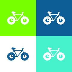 Fototapeta premium Bicycle Flat four color minimal icon set