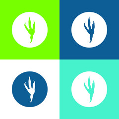 Bird Print Flat four color minimal icon set
