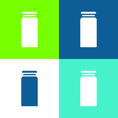 Bottle Flat four color minimal icon set