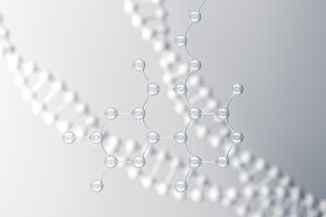 White molecules mockup, abstract background for science or medical. 3d rendering