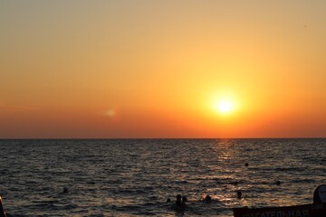sunset on the sea