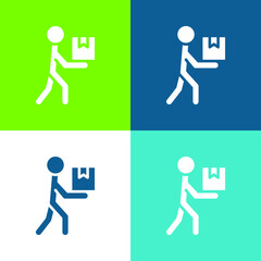 Box Flat four color minimal icon set