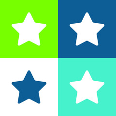Bookmark Star Flat four color minimal icon set
