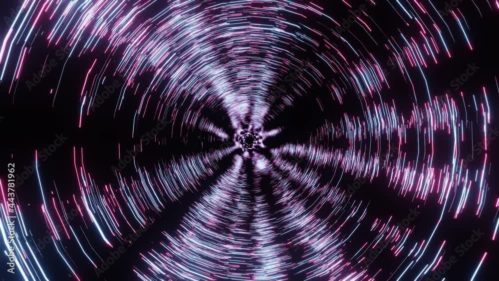 Wall mural 4k video animation of abstract sci-fi tunnel seamless loop motion graphics.