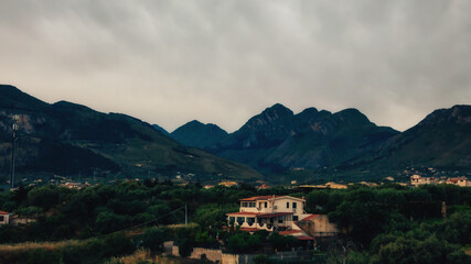 Fototapeta na wymiar Mountains in the Coastal Region of Sicily in Italy Europe in Spring