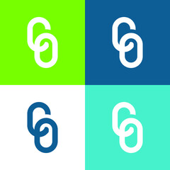 Fototapeta premium Big Chain Flat four color minimal icon set