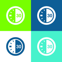 30 Seconds On A Timer Flat four color minimal icon set