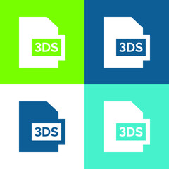 3ds Flat four color minimal icon set