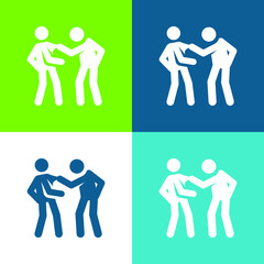 Anger Flat four color minimal icon set